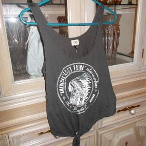 Front Tie Tank Top Shirt